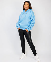 Ruched-Sleeve-Oversized-Fit-Hoodie-Sky-Blue-2