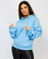 Ruched-Sleeve-Oversized-Fit-Hoodie-Sky-Blue-3