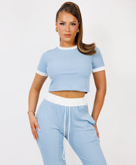 Satin-Puff-Sleeve-Ribbed-Set-Sky Blue-4