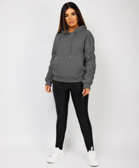 Ruched-Sleeve-Oversized-Fit-Hoodie-Slate-Grey-2