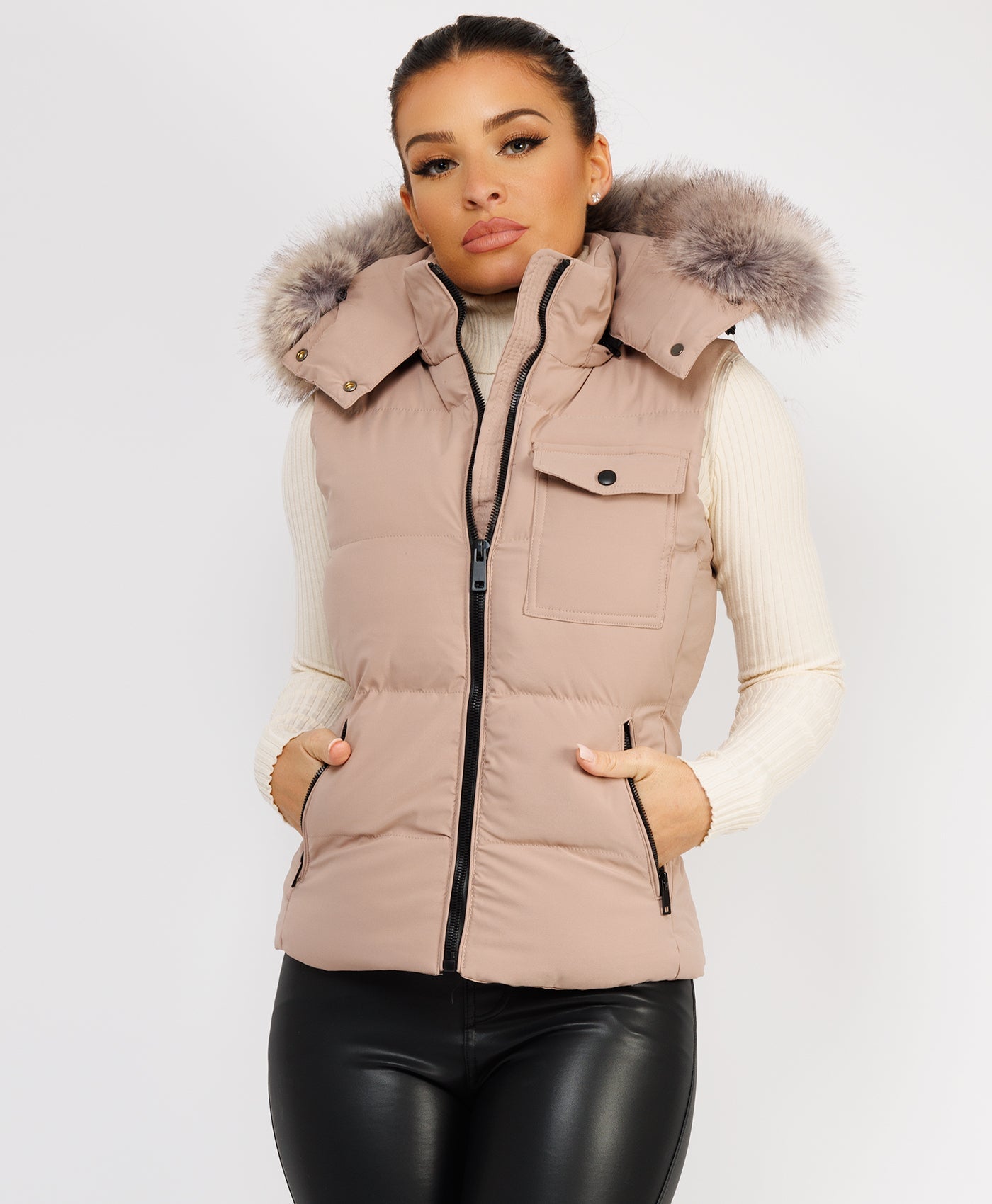 Beige-Premium-Faux-Fur-Tiered-Jacket-Coat-2