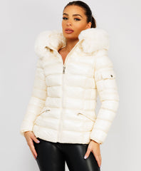 Wet-Look-Shiny-Fur-Trim-Hood-Puffer-Jacket-White-2