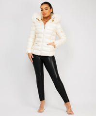 Wet-Look-Shiny-Fur-Trim-Hood-Puffer-Jacket-White-3