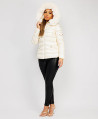 Wet-Look-Shiny-Fur-Trim-Hood-Puffer-Jacket-White-4