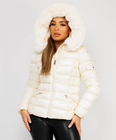 Wet-Look-Shiny-Fur-Trim-Hood-Puffer-Jacket-White-1