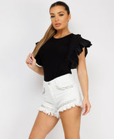 Ruffle-Shoulder-Sleeve-Ribbed-Set-White-3
