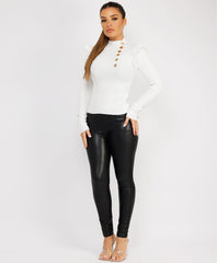 Ruffle-Shoulder-Sleeve-Ribbed-Set-White-4