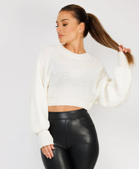 Oversized-Cropped-Knitted-Jumper-White-3
