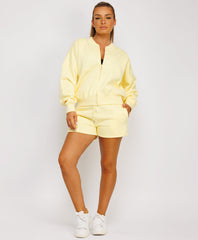 Bomber-Zip-Top-Matching-High-Waisted-Shorts-Lemon-1