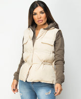 Beige-Quilted-Popper-Button-Drawstring-Waist-Gilet-Bodywarmer-5