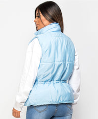 Sky-Blue-Quilted-Popper-Button-Drawstring-Waist-Gilet-Bodywarmer-3