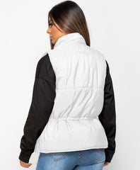 White-Quilted-Popper-Button-Drawstring-Waist-Gilet-Bodywarmer-3