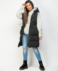 Black-Long-Drawstring-Waist-Hooded-Bodywarmer-Gilet-1