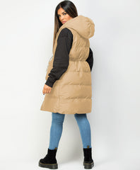 Camel-Long-Drawstring-Waist-Hooded-Bodywarmer-Gilet-4