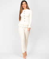 Beige-Frill-Gold-Button-Ribbed-Loungewear-Set-3