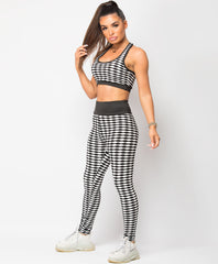 White-Honeycomb-Waffle-Textured-Two-Tone-Crop-Top-Leggings-Co-Ord-Set-2