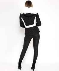 Black-Padded-Quilted-Faux-Fur-Belted-Puffer-Jacket-Coat-4