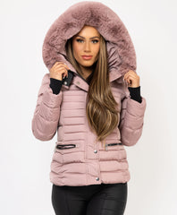 Pink-Padded-Quilted-Faux-Fur-Hooded-Puffer-Jacket-1