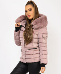 Pink-Padded-Quilted-Faux-Fur-Hooded-Puffer-Jacket-3