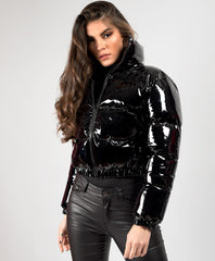 Black-PU-Vinyl-High-Shine-Cropped-Puffer-Jacket-4