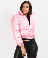 Pink-PU-Vinyl-High-Shine-Cropped-Puffer-Jacket-1