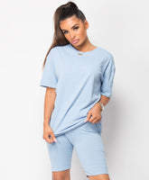 Sky-Blue-Cycling-Short-&-Oversize-T-Shirt-Co-Ord-Loungewear-Set-1