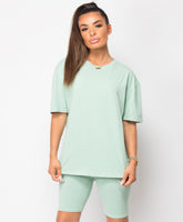 Mint-Cycling-Short-&-Oversize-T-Shirt-Co-Ord-Loungewear-Set-1