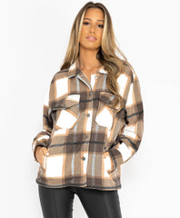 Chocolate-Brown-Oversized-Fit-Check-Shirt-Shacket-3