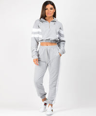 Grey-Contrast-Bold-Stripe-Half-Zip-Cropped-Loungewear-Set-3