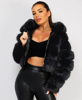 Black-Premium-Hooded-Faux-Fur-Tiered-Jacket-Coat-3