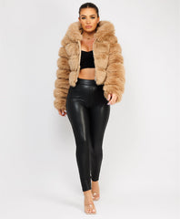 Sand-Premium-Hooded-Faux-Fur-Tiered-Jacket-Coat-3