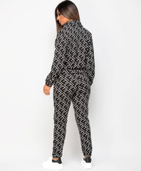 Black-FE-Print-Half-Zip-Flap-Pocket-Tracksuit-Loungewear-Set-4