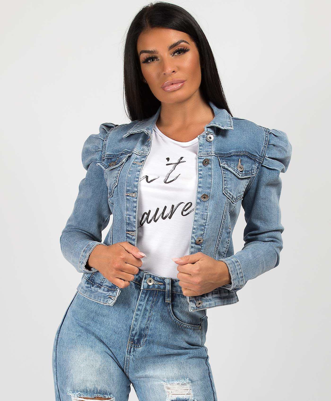 Blue-Puff-Sleeve-Cropped-Denim-Jacket-1