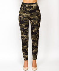 Khaki-White-Twin-Stripe-Camouflage-Leggings-1