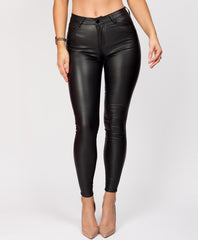 Black-Wet-Look-PU-PVC-Coated-Jeans-5