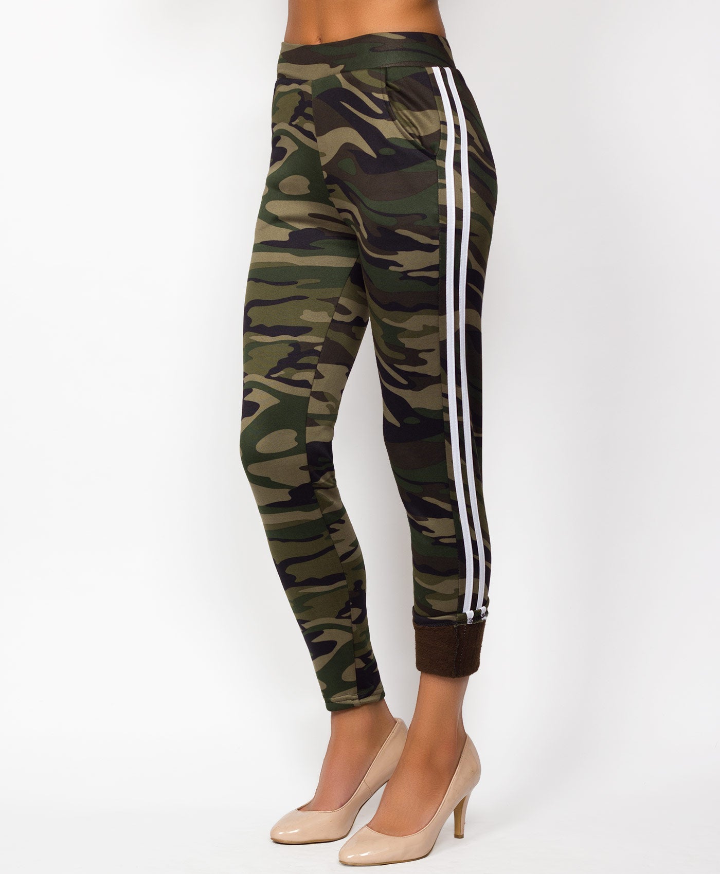 Camouflage-Twin-Stripe-Fur-Lined-Leggings-5