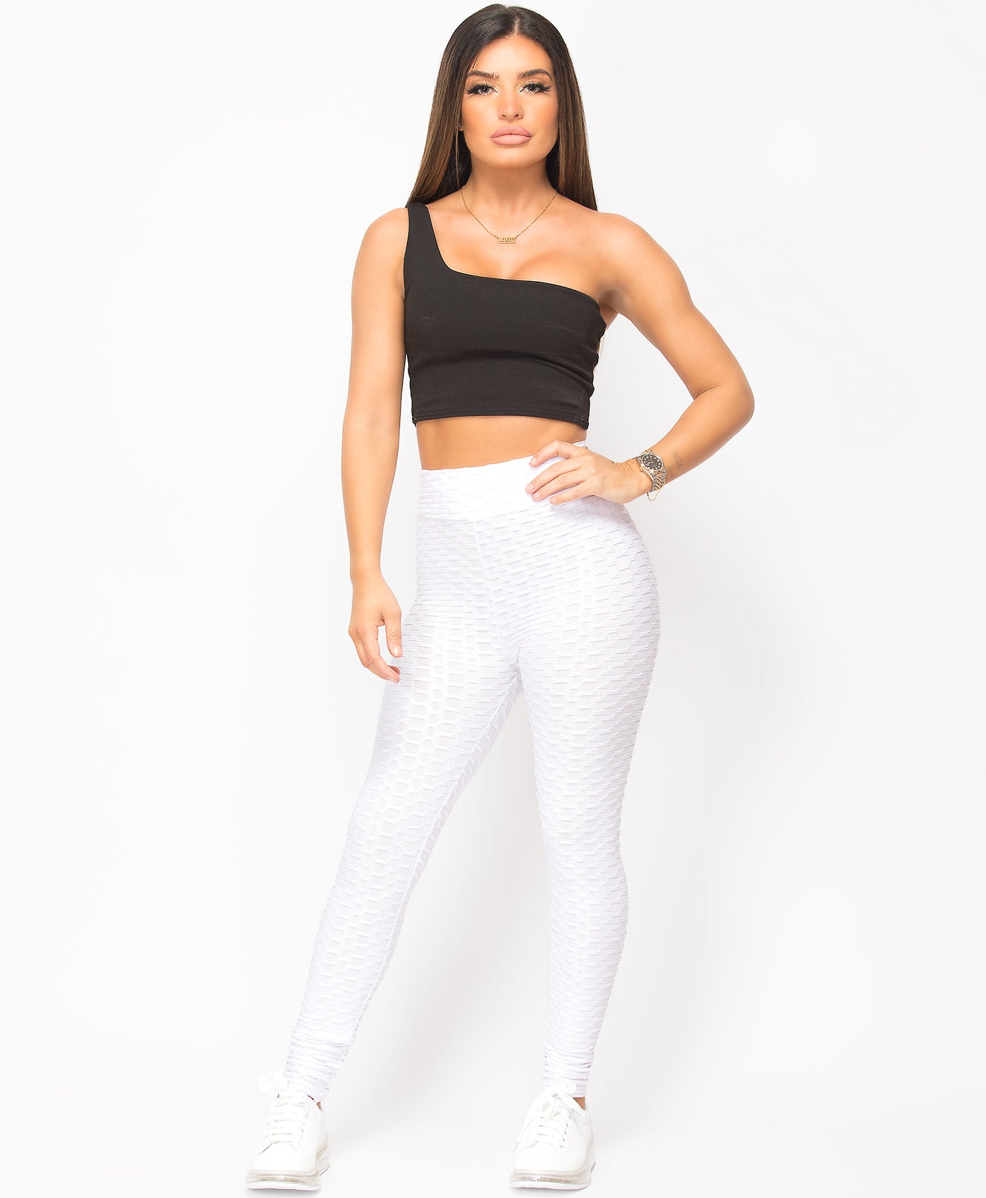White-Waffle-Textured-Stretch-Leggings-2