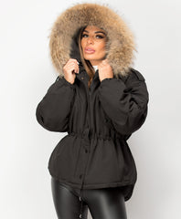 Black-Oversized-Fit-Natural-Real-Fur-Padded-Fishtail-Parka-Jacket-2