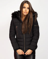 Black-Y-865-Double-Zip-Detail-Padded-Fur-Hooded-Puffer-Jacket-2a