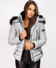 Grey-Y-865-Double-Zip-Detail-Padded-Fur-Hooded-Puffer-Jacket-1