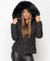 Black-Y-958-Padded-Quilted-Faux-Fur-Hooded-Jacket-1