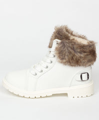 White-29015-Sherpa-Lined-Fur-Detail-Buckle-Trim-Ankle-Boots-3
