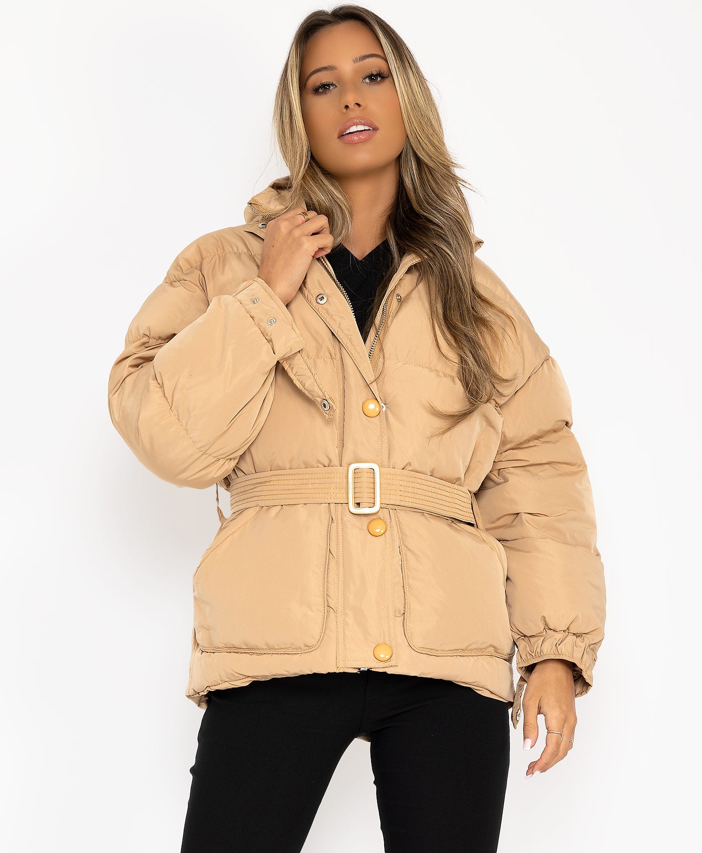Beige-Padded-Quilted-Oversized-Puffer-Duvet-Hooded-Jacket-2