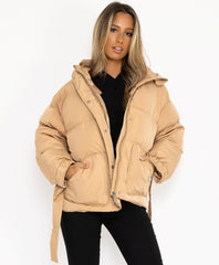 Beige-Padded-Quilted-Oversized-Puffer-Duvet-Hooded-Jacket-3