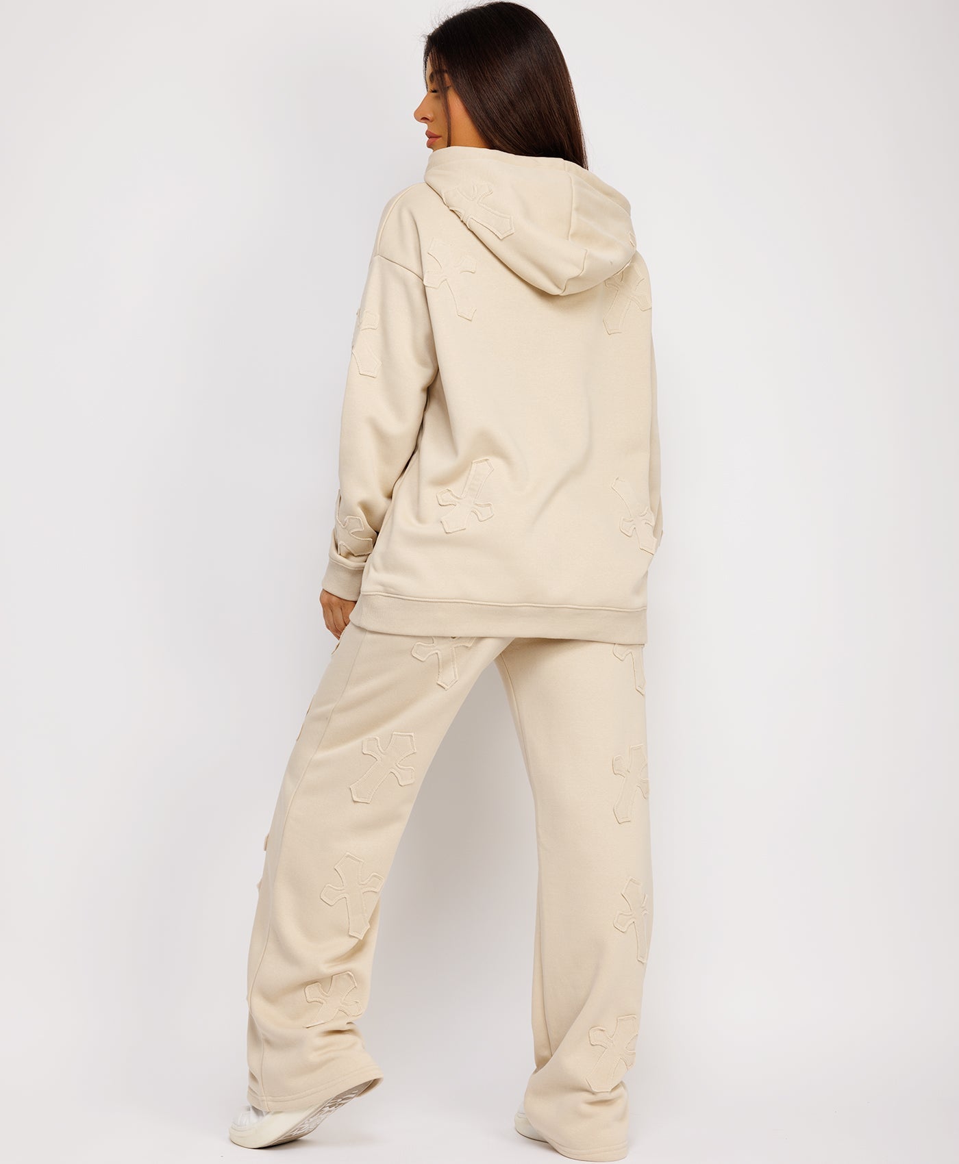Crucifix-Cross-Hoodie-Joggers-Set-Beige-5