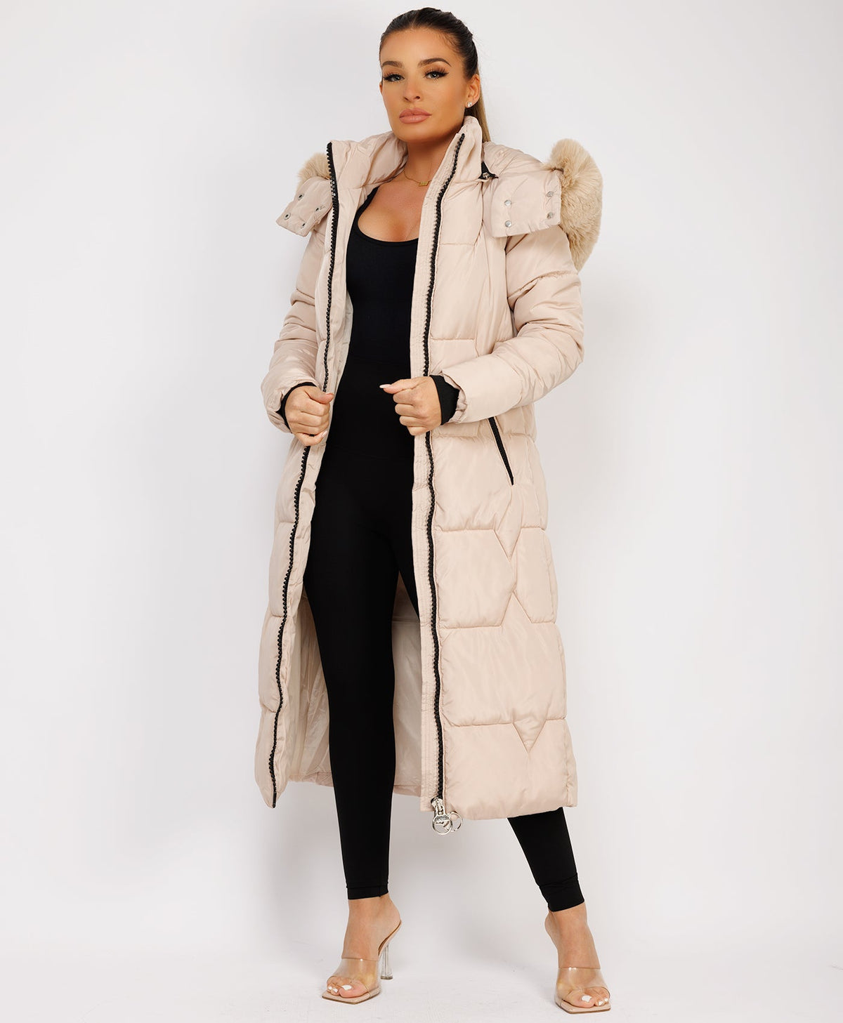 Longline-Duvet-Puffer-Coat-Biege-3