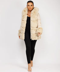 Longline-Duvet-Puffer-Coat-Biege-1