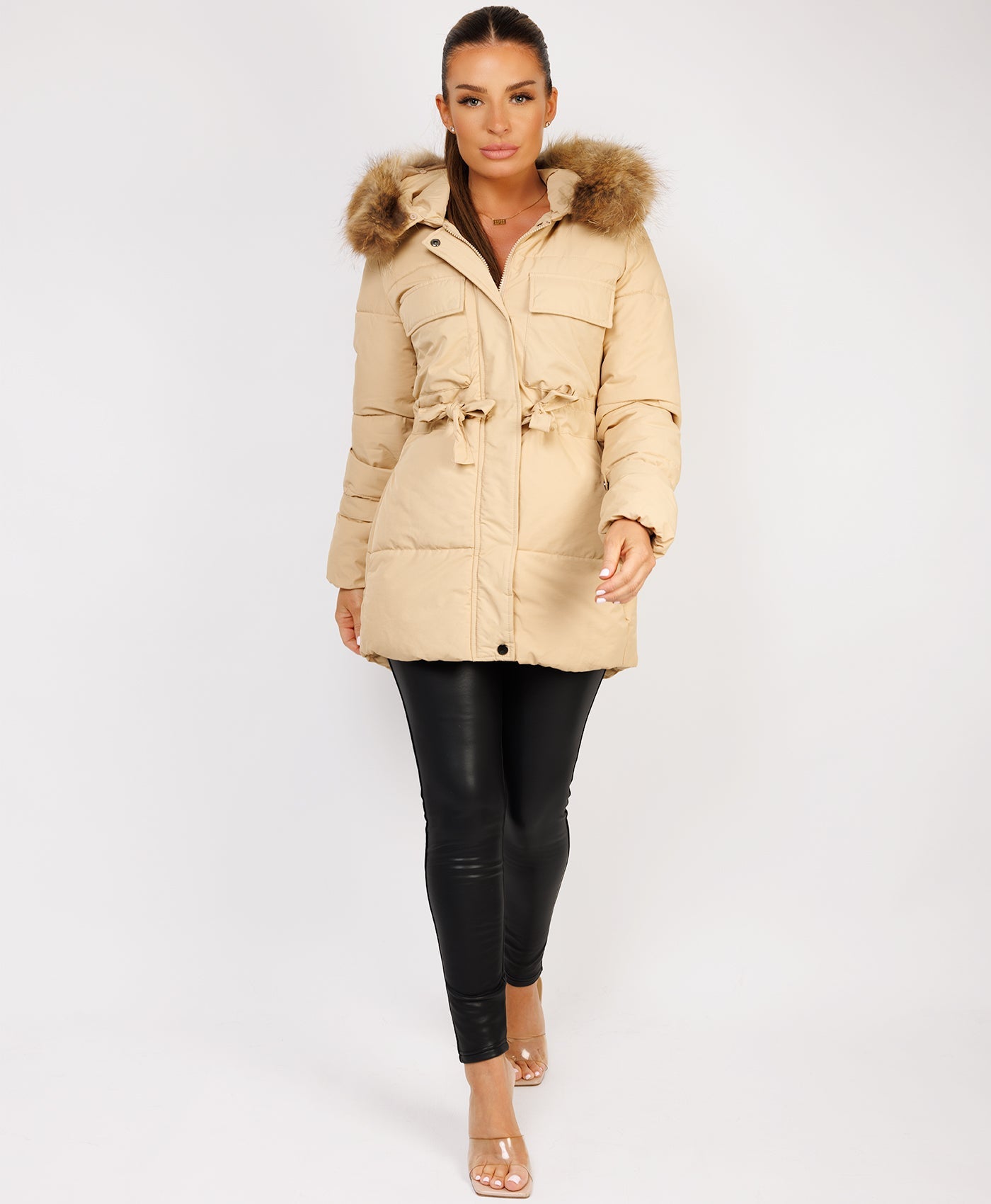 Waist-Tie-Real-Fur-Hood-Puffer-Coat-4