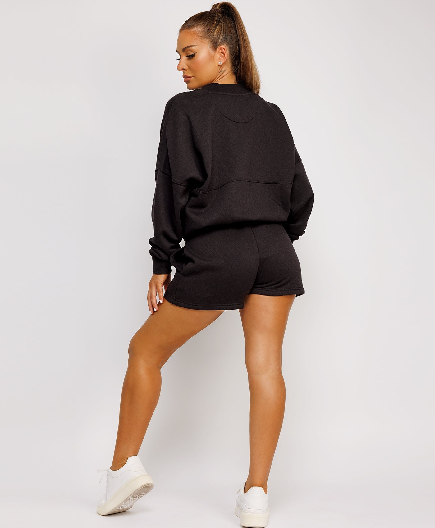 Bomber-Zip-Top-Matching-High-Waisted-Shorts-Black-5