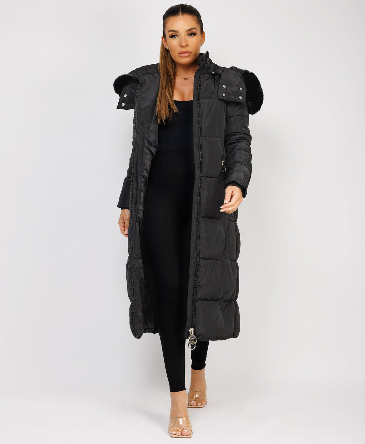 Longline-Duvet-Puffer-Coat-Biege-1